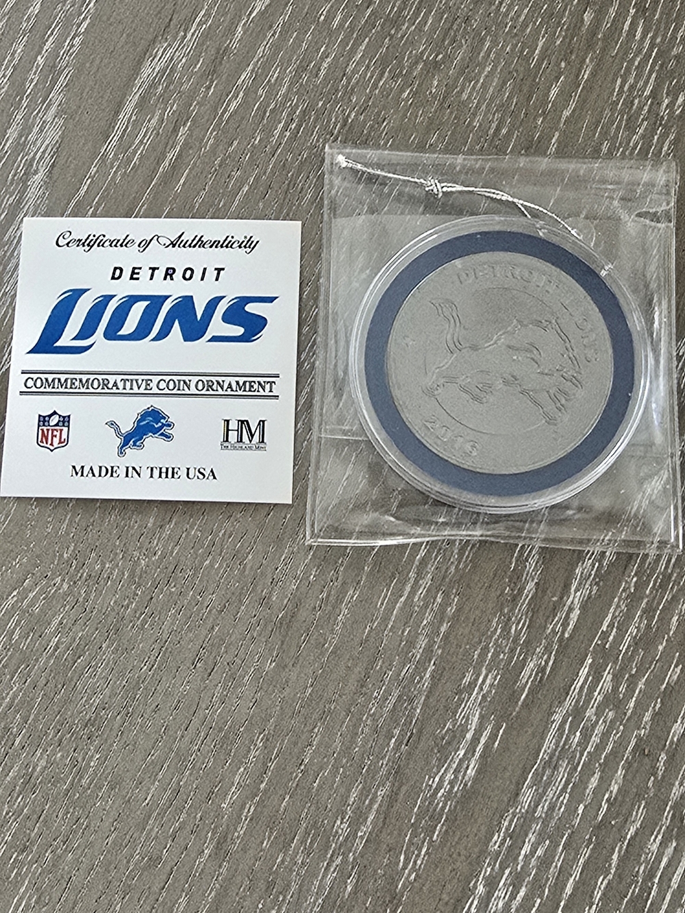 NFL Detroit Lions Commemorative Coin Ornament - Silver